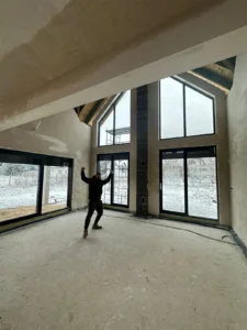 zdjęcie przedstawia wykonane tynki gipsowe