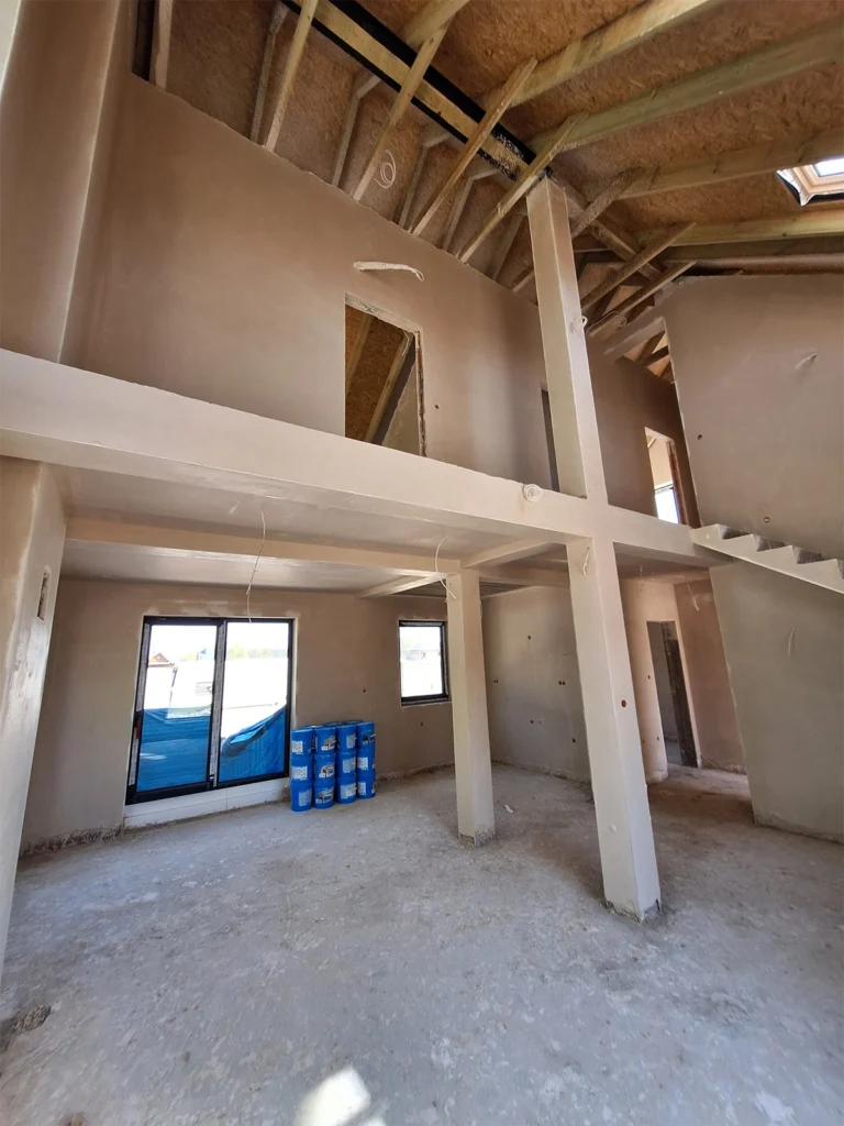 zdjęcie przedstawia wykonane tynki gipsowe