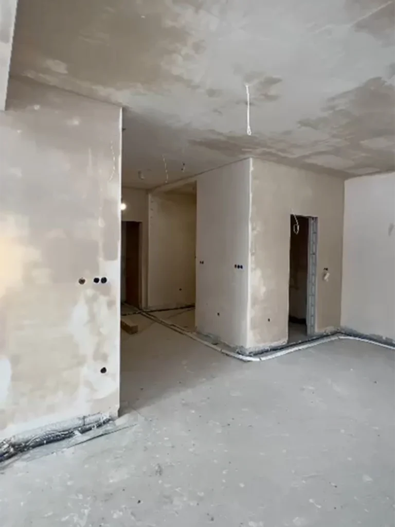 zdjęcie przedstawia wykonane tynki gipsowe