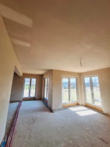 zdjęcie przedstawia wykonane tynki gipsowe