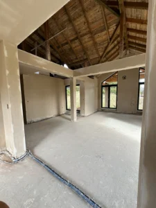 zdjęcie przedstawia wykonane tynki gipsowe