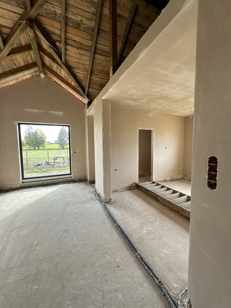 zdjęcie przedstawia wykonane tynki gipsowe